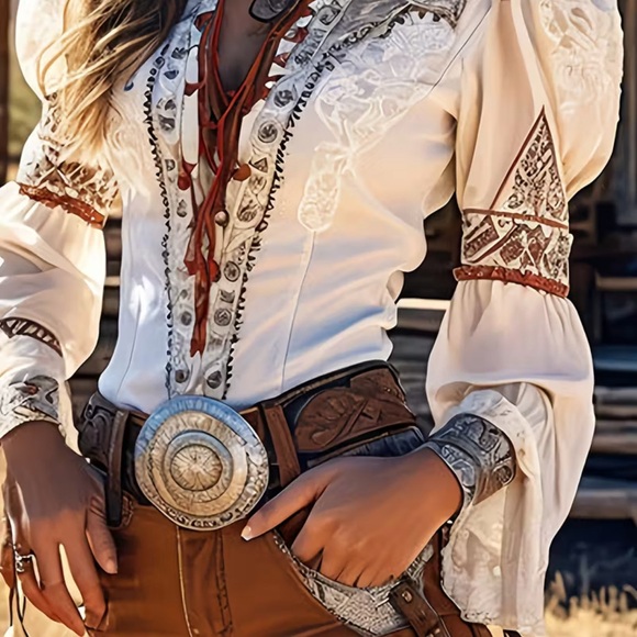 Bohemian Embroidered Blouse - Picture 3 of 4